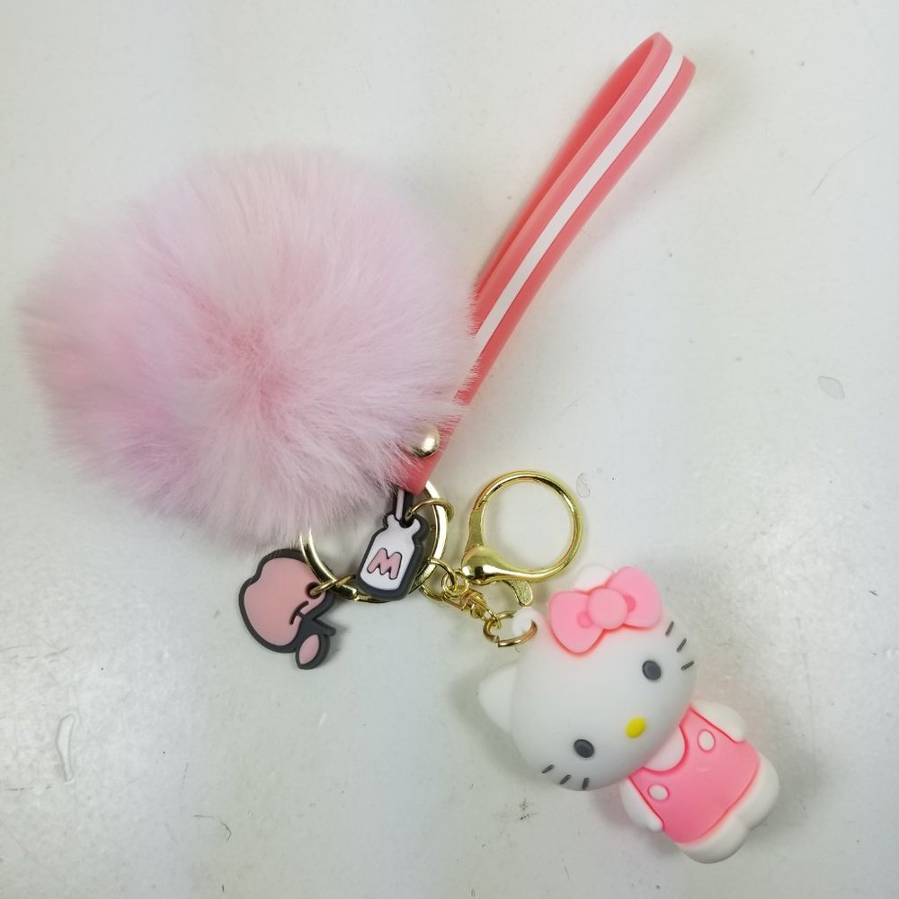Hello Kitty Pom Pom Key Chain - Picture 2 of 11